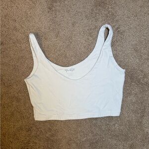 Brandy Melville Ivory Scoop Neck Crop Top